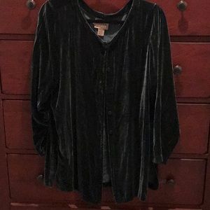 Eileen Fisher Forest green velvet long  tunic